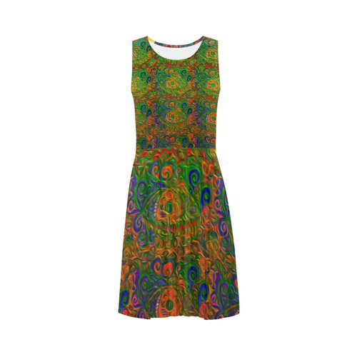 Your Paisley Eyes Oil Paint by MJS and Aleta Sleeveless Ice Skater Dress (D19)