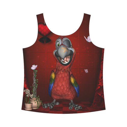 Funny, cute parrot All Over Print Tank Top for Women (Model T43)