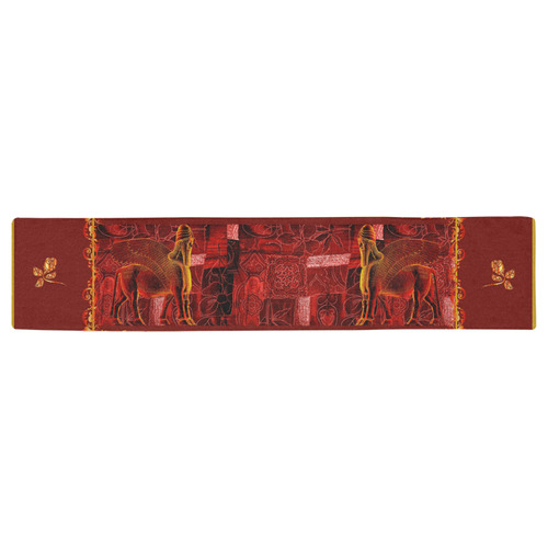 Red Lamassu Table Runner 16x72 inch