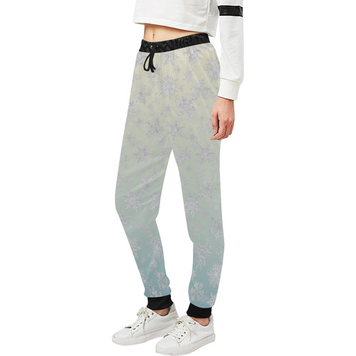 Frosty Day Snowflakes on Misty Sky Unisex All Over Print Sweatpants (Model L11)