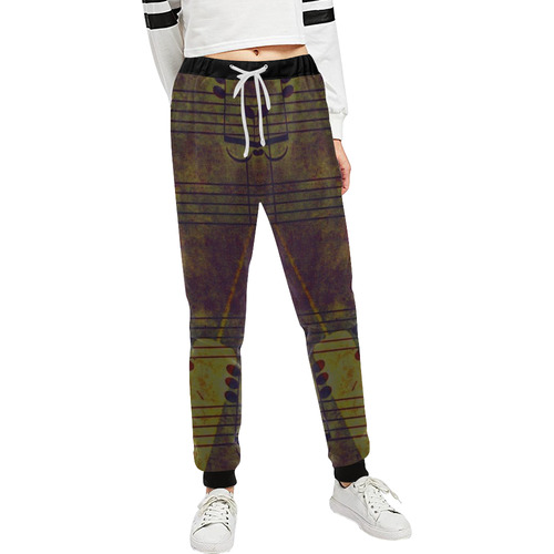 Music, vintage look A by JamColors Unisex All Over Print Sweatpants (Model L11)