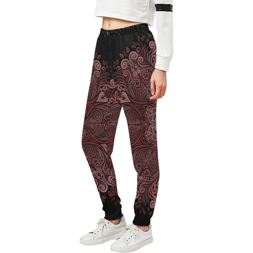 Red, orange, pink and brown 3D Mandala Pattern Unisex All Over Print Sweatpants (Model L11)