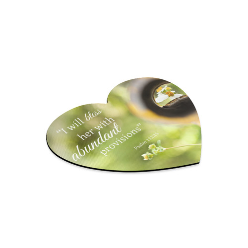 abundant provisions scripture Heart-shaped Mousepad