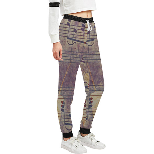 Music, vintage look B by JamColors Unisex All Over Print Sweatpants (Model L11)