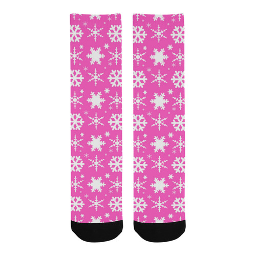 Snowflakes Pink Trouser Socks