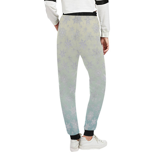 Frosty Day Snowflakes on Misty Sky Unisex All Over Print Sweatpants (Model L11)