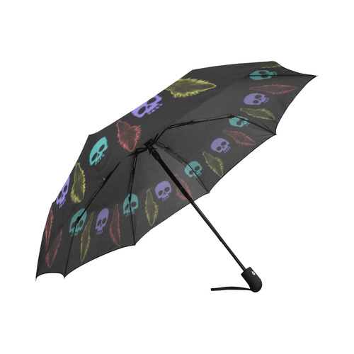 Skulls and Feathers Auto-Foldable Umbrella (Model U04)