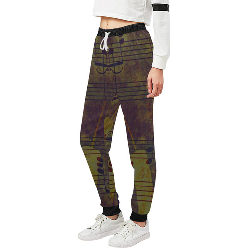 Music, vintage look A by JamColors Unisex All Over Print Sweatpants (Model L11)