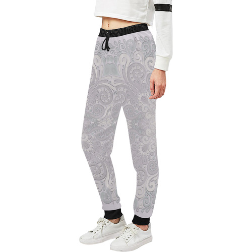 Romantic Powder Pink Ornate Watercolor Unisex All Over Print Sweatpants (Model L11)