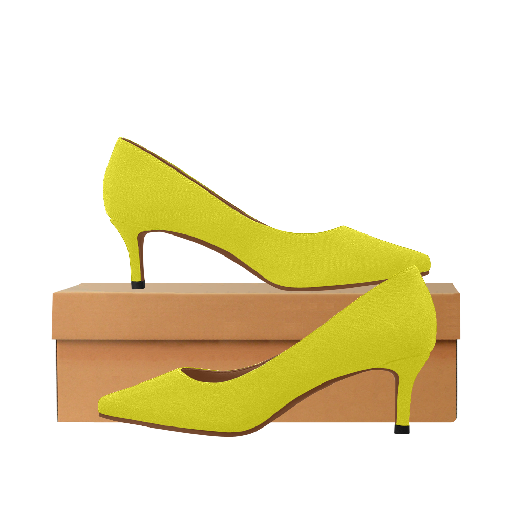neon yellow pointed heels