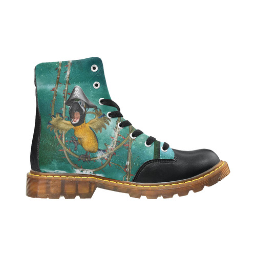 Funny pirate parrot Apache Round Toe Women's Winter Boots (Model 1402)