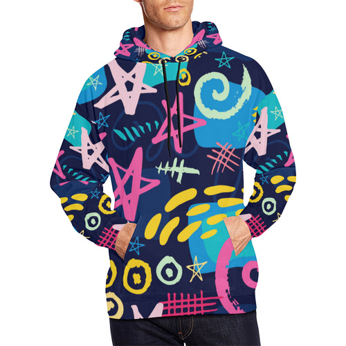 Trendy Abstract Art Pattern All Over Print Hoodie for Men/Large Size (USA Size) (Model H13)