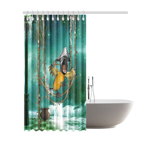 Funny pirate parrot Shower Curtain 69"x84"