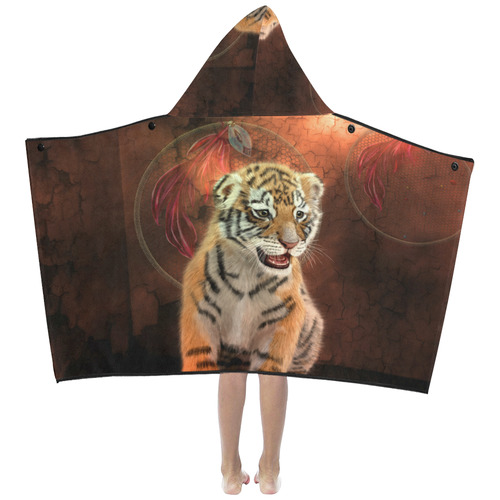 Cute little tiger Kids' Hooded Bath Towels