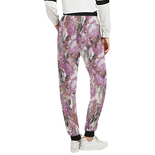 Vintage Pink Romantic Flowers Unisex All Over Print Sweatpants (Model L11)