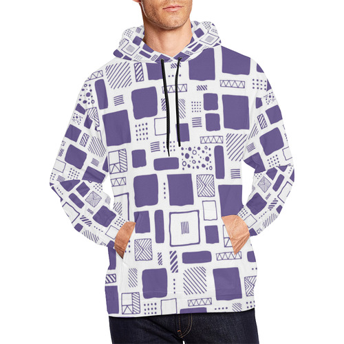 Color of the Year 2018 Graphic Pattern All Over Print Hoodie for Men/Large Size (USA Size) (Model H13)