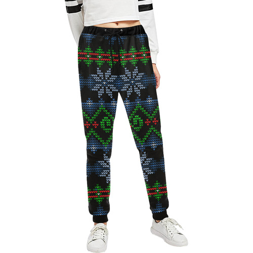 Ugly Christmas Sweater Knit, Christmas Unisex All Over Print Sweatpants (Model L11)