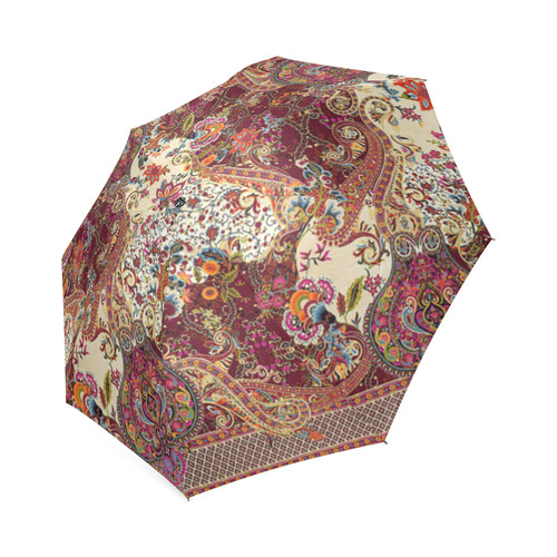 Vintage Antique Indian Persian Floral Foldable Umbrella (Model U01)