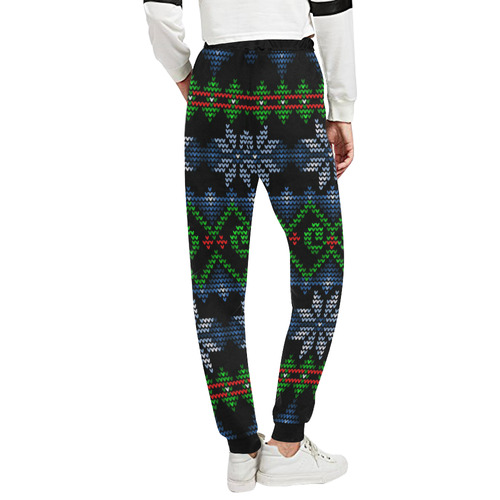 Ugly Christmas Sweater Knit, Christmas Unisex All Over Print Sweatpants (Model L11)