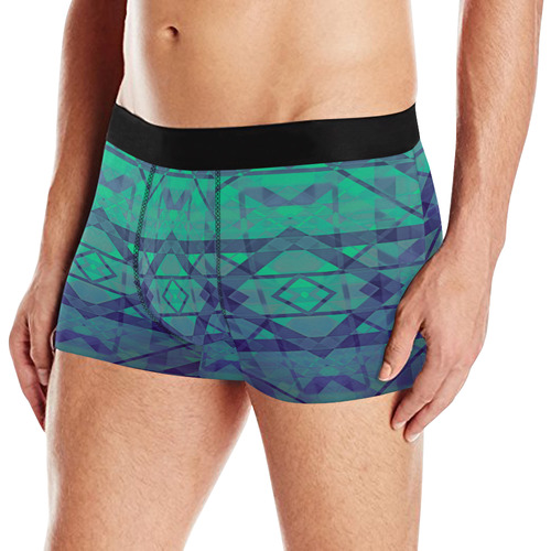 Sci-Fi Dream Blue Geometric design Men's All Over Print Boxer Briefs (Model L10)