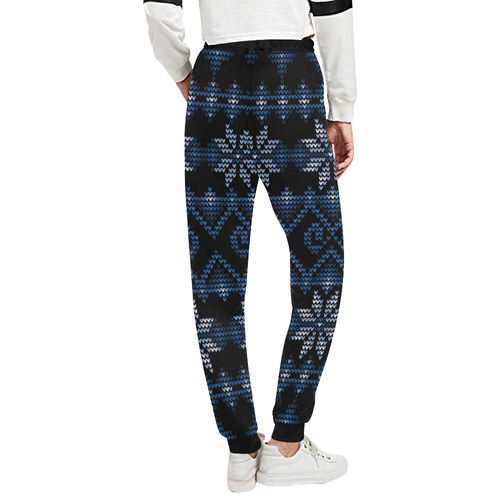 Ugly Christmas Sweater Faux Knit blue, Christmas Unisex All Over Print Sweatpants (Model L11)