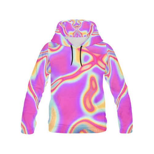 Pink Fluid All Over Print Hoodie for Men/Large Size (USA Size) (Model H13)