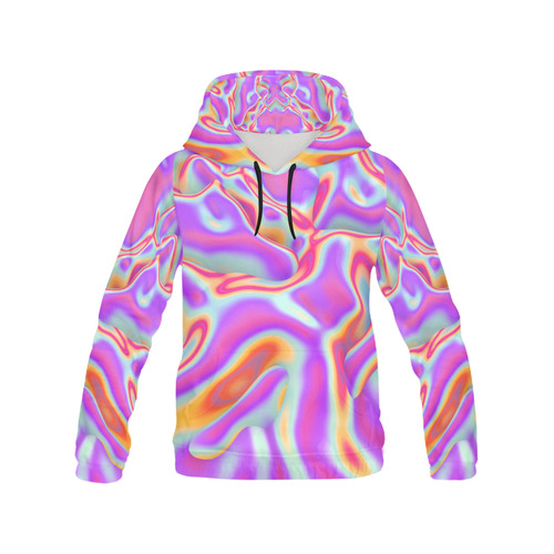 Pink Fluid All Over Print Hoodie for Men/Large Size (USA Size) (Model H13)
