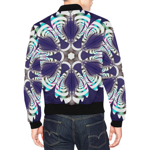 Fractal Snowcaps Jacket All Over Print Bomber Jacket for Men (Model H19)