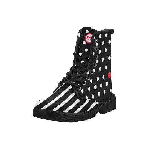 Red Dot. Inspired by the Magic Island of Gotland. Martin Boots for Women (Black) (Model 1203H)