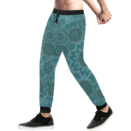 Wood and stars in the blue pop art Men's All Over Print Sweatpants (Model L11)