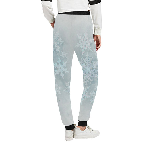 Snowflakes White and blue, Christmas Unisex All Over Print Sweatpants (Model L11)