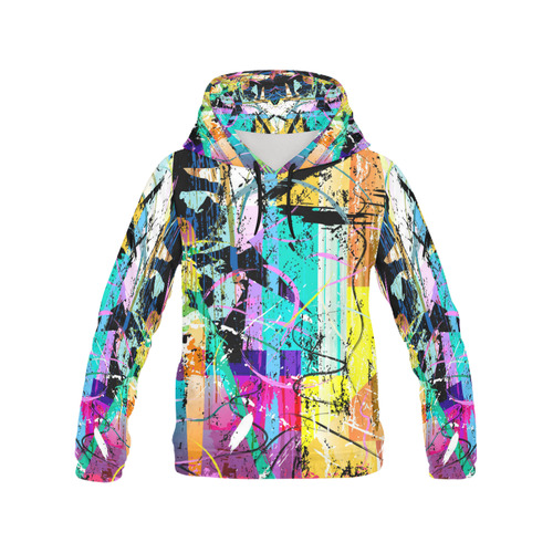 Colorful Abstract Art All Over Print Hoodie for Men/Large Size (USA Size) (Model H13)