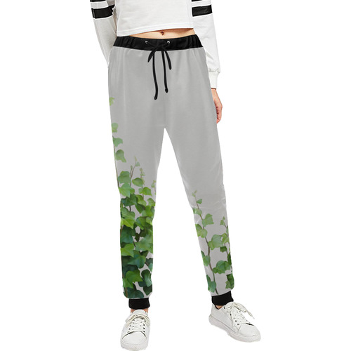 Vines, climbing plant watercolor Unisex All Over Print Sweatpants (Model L11)