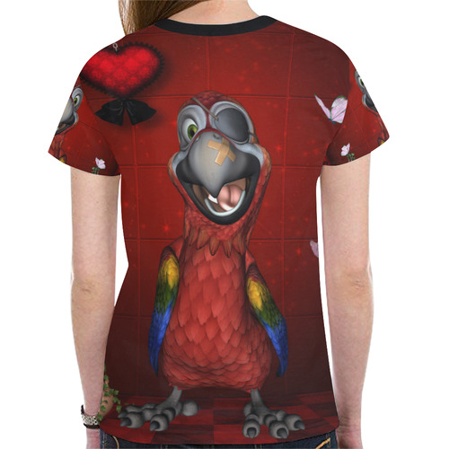 Funny, cute parrot New All Over Print T-shirt for Women (Model T45)