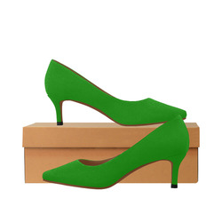 emerald green low heel shoes