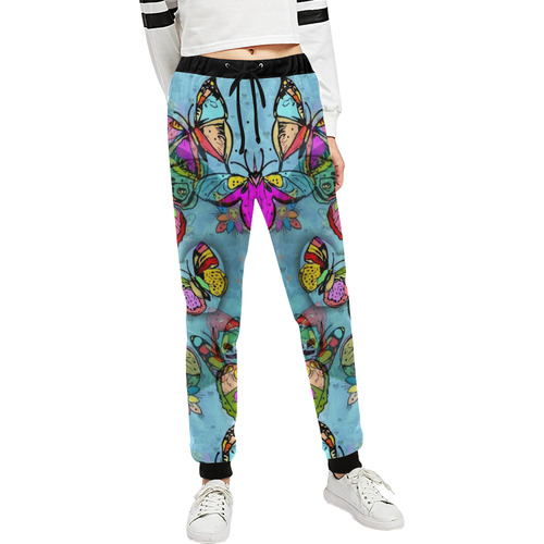 Buttefluy Popart by Nico Bielow Unisex All Over Print Sweatpants (Model L11)