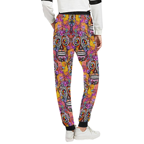 Skull Popart by Nico Bielow Unisex All Over Print Sweatpants (Model L11)