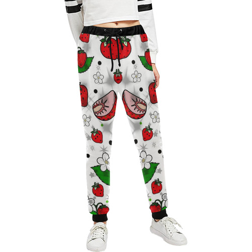 Strwaberry Popart by Nico Bielow Unisex All Over Print Sweatpants (Model L11)