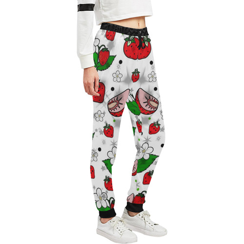 Strwaberry Popart by Nico Bielow Unisex All Over Print Sweatpants (Model L11)