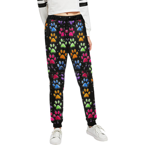 Paws Popart by Nico Bielow Unisex All Over Print Sweatpants (Model L11)