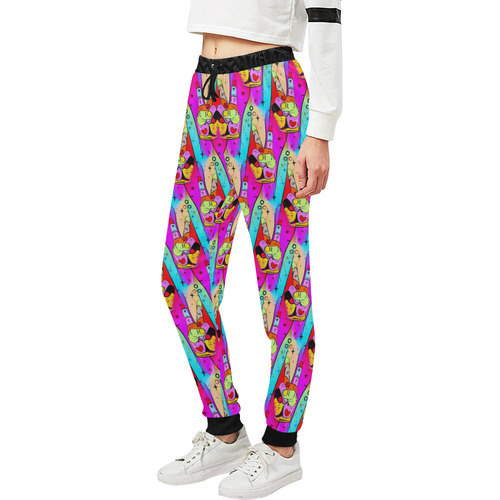 Peace Popart by Nico Bielow Unisex All Over Print Sweatpants (Model L11)