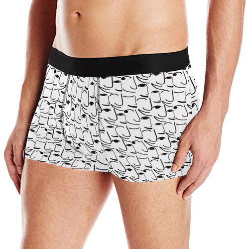 Doodle Art Smiling Side Faces Men's All Over Print Boxer Briefs (Model L10)