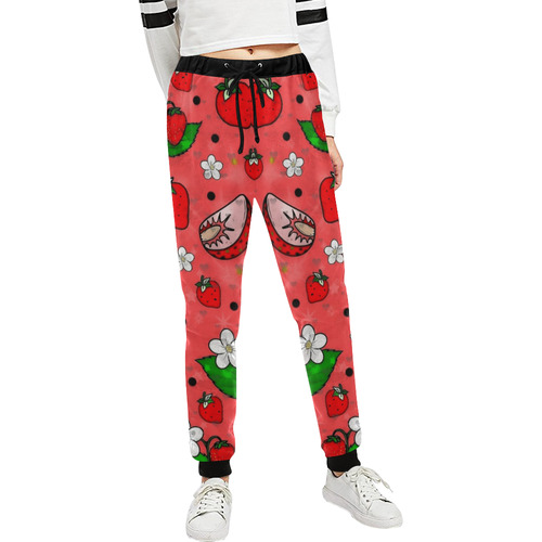 Strawberry Popart by Nico Bielow Unisex All Over Print Sweatpants (Model L11)