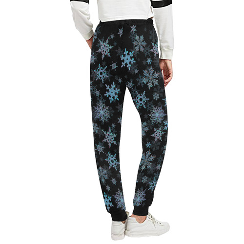 Snowflakes, Blue snow, Christmas Unisex All Over Print Sweatpants (Model L11)