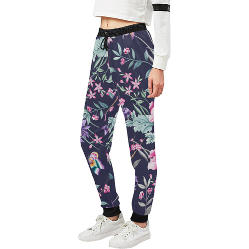 Tropical Flowers Butterflies I Unisex All Over Print Sweatpants (Model L11)