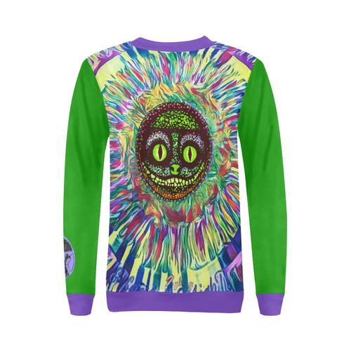 Rainbow Hippie Peace All Over Print Crewneck Sweatshirt for Women (Model H18)