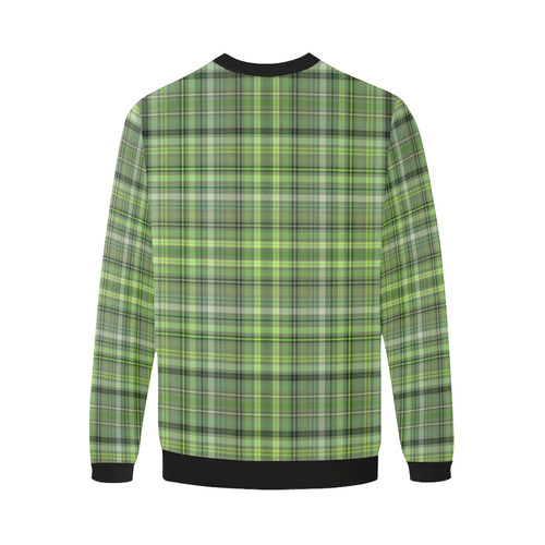 Shades of Green Plaid Men's Oversized Fleece Crew Sweatshirt (Model H18)
