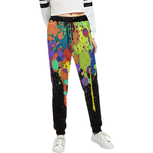 Crazy Multicolored Running Splashes II Unisex All Over Print Sweatpants (Model L11)