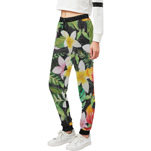 Tropical Flowers Butterflies III Unisex All Over Print Sweatpants (Model L11)