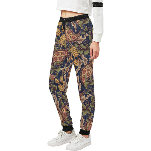 Floral Retro Wallpaper I Unisex All Over Print Sweatpants (Model L11)